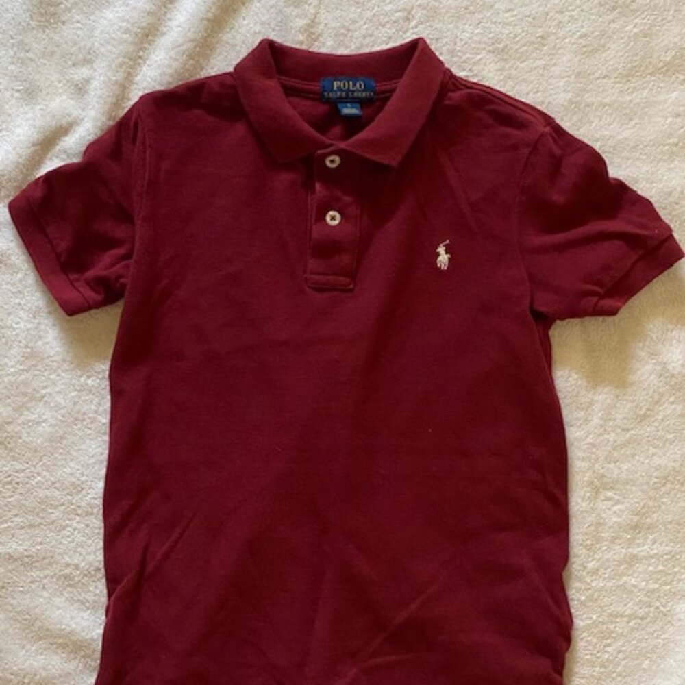 Ralph Lauren Boys Classic Polo Shirt Size 7 Maroon -